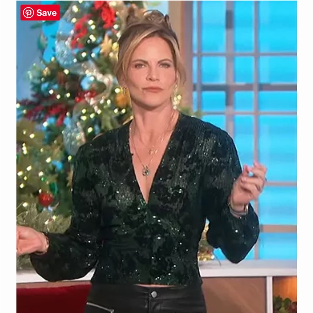 Maje Black Sequin Blouse